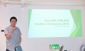 Dr Terrence Lau, Research Degree Coordinator of BMS, introduced details of the PhD programmes.