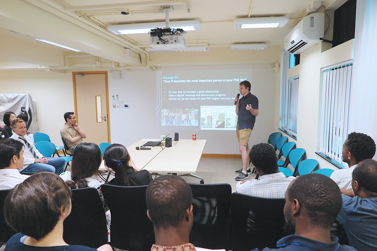 Peter Jendrichovsky, PhD student in Prof. Jufang he's lab, gave tips about how to navigate PhD student life.