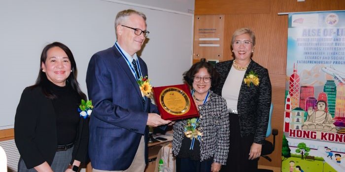 Prof. Mark Thompson with officers of the WIMLER Foundation Hong Kong
