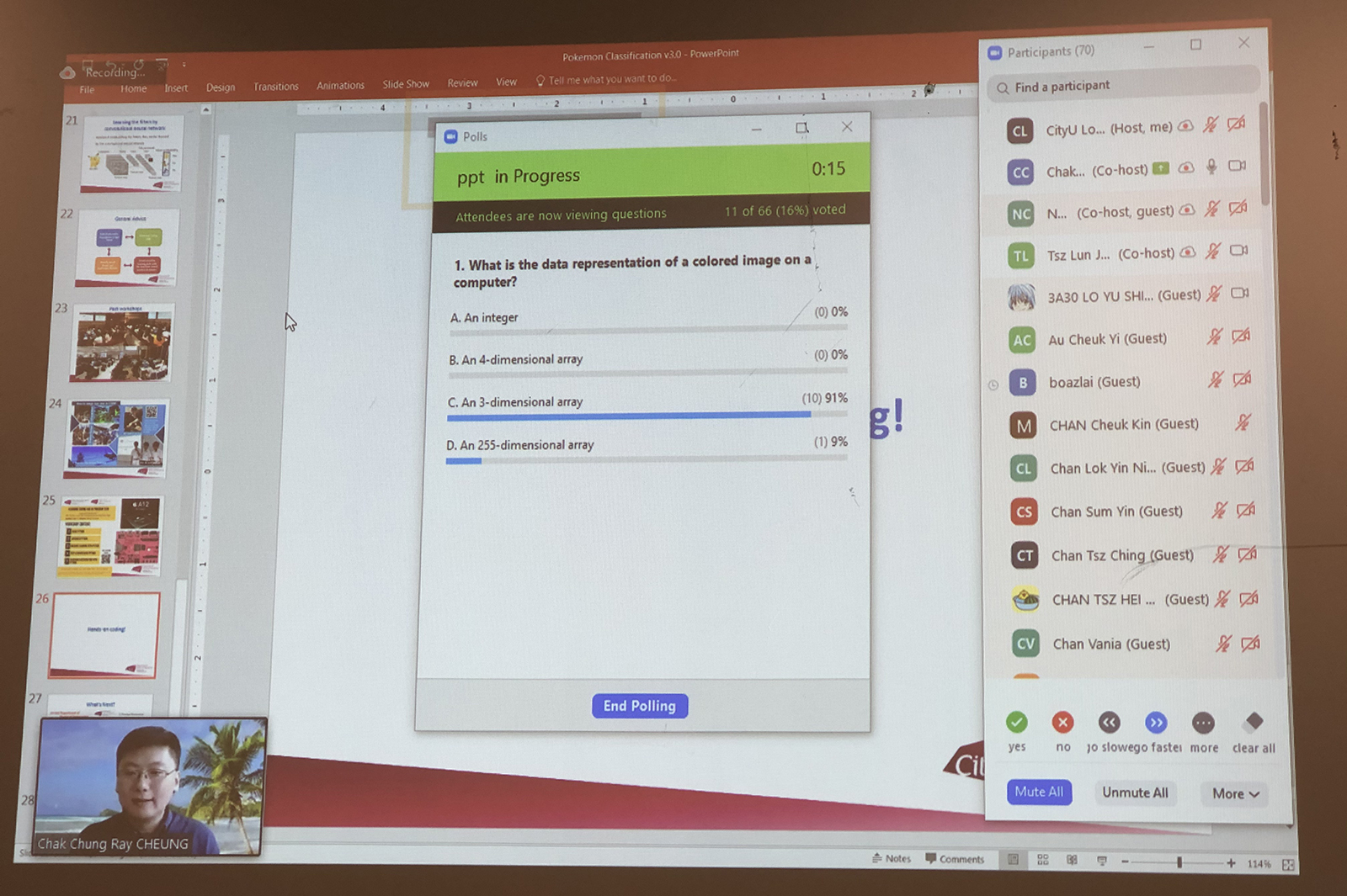 The functions of “Chat” and “Polling” on CityU-Learning facilitate professor a better understanding of students’ instant responses.