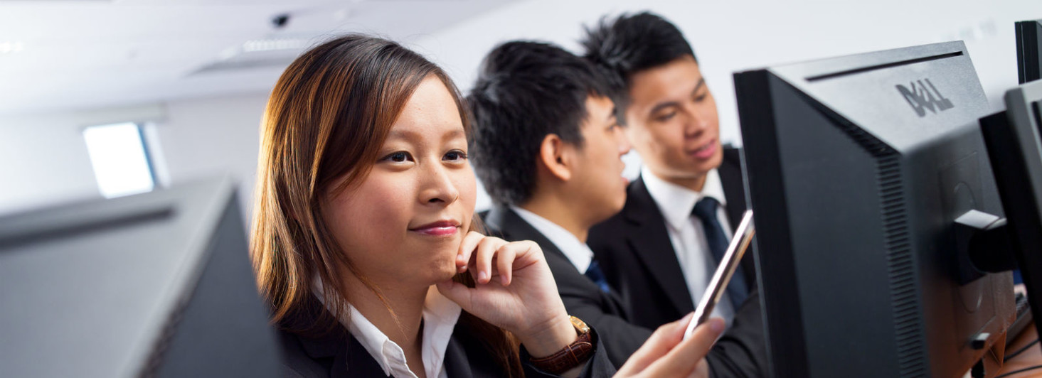 Working in front of PC