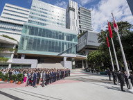 CityUHK holds flag-raising ceremony to celebrate the 75th anniversary of the founding of the People’s Republic of China