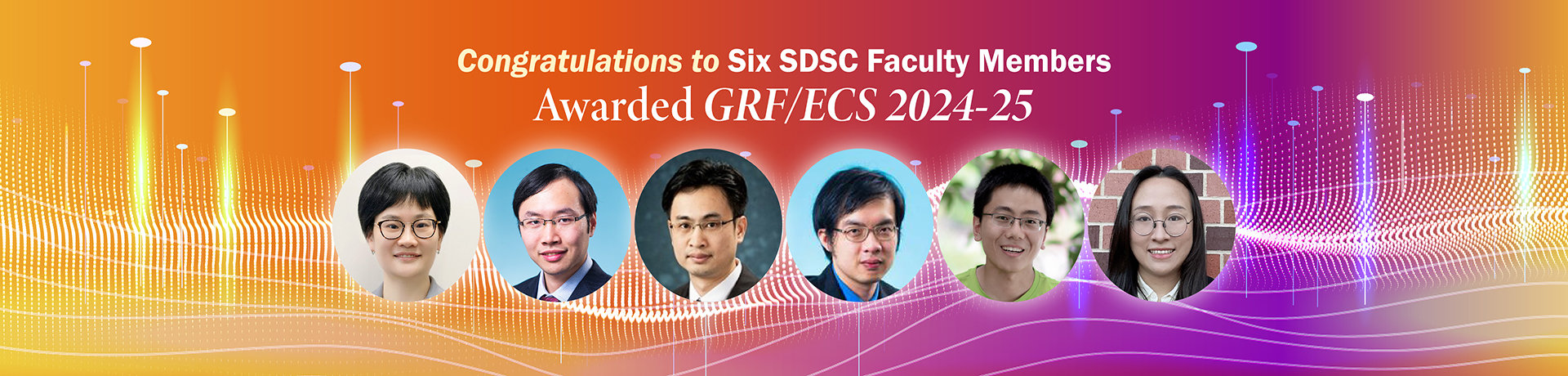 Congratulations to Six Faculty Members from the School of Data Science Awarded GRF/ECS 2024-25