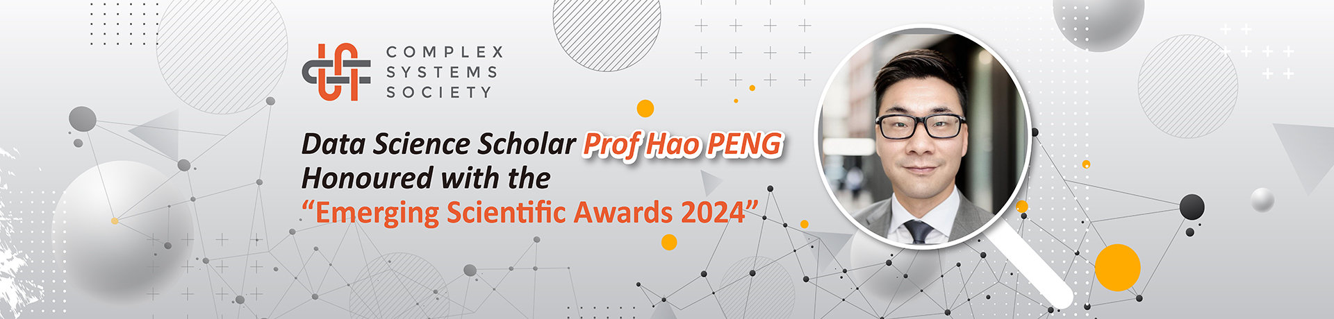 Data science scholar Prof Hao PENG honoured with the “Emerging Scientific Awards 2024”