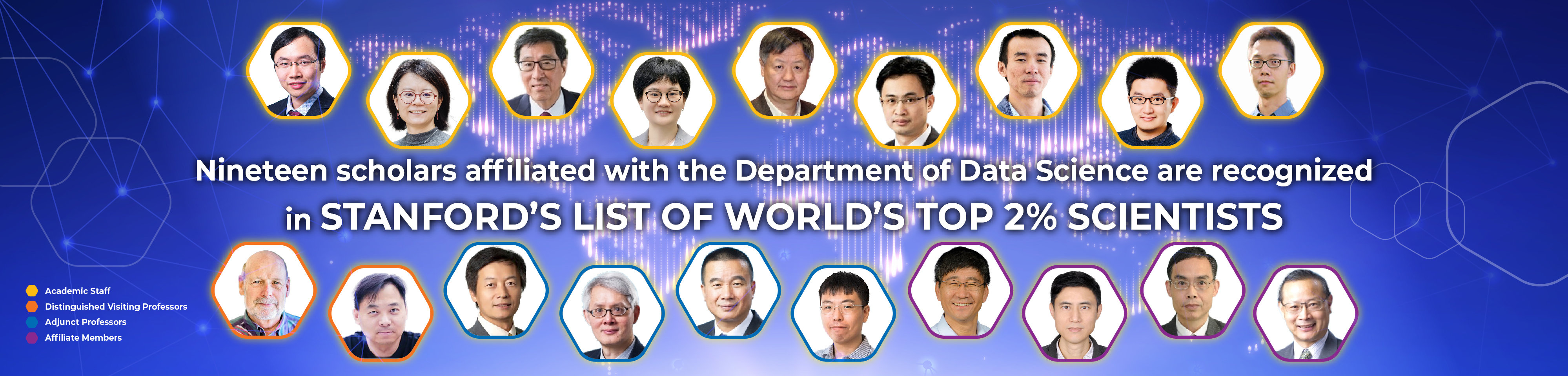 Nineteen Scholars affiliated with the Department of Data Science (DS) are recognized in Stanford’s List of World’s Top 2% Scientists