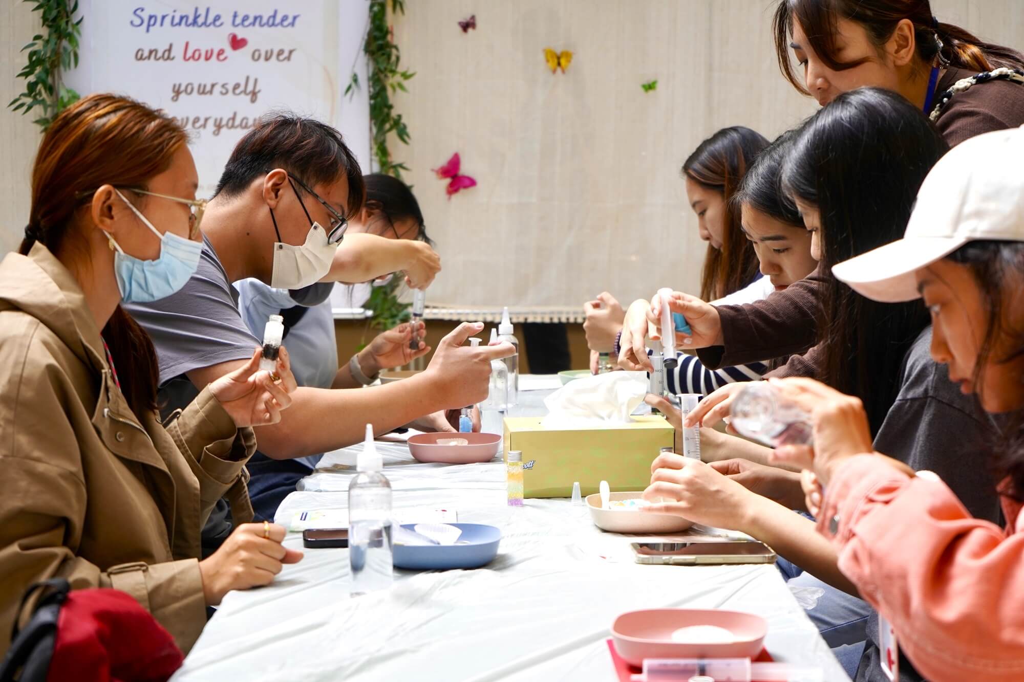 Students crafted starry sky bottles as a way to express self-love and appreciation.