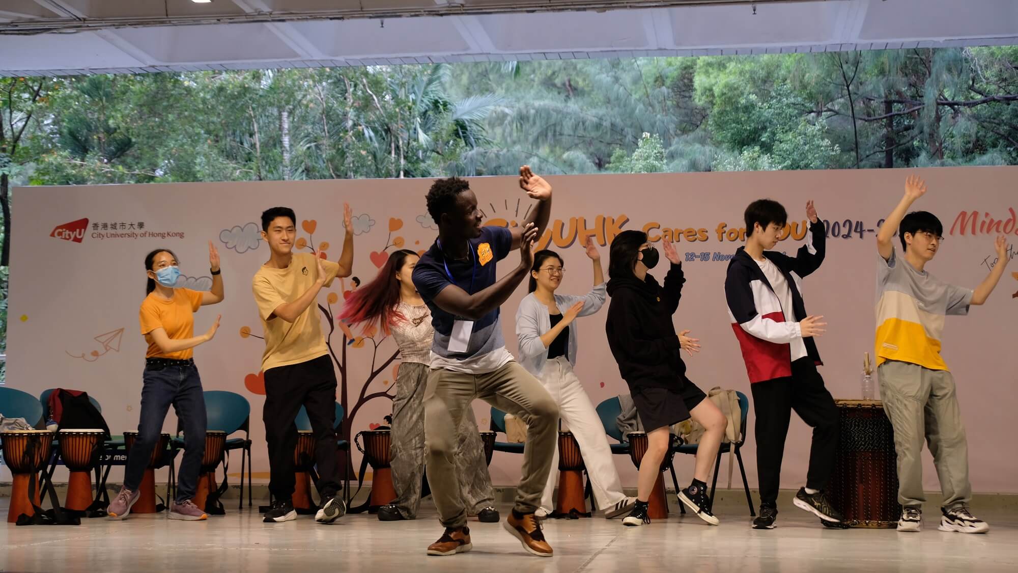 The officiating and honorable guests, Caring League and staff from Counselling Service attended the CityUHK Cares for YOU 2024-2025 opening ceremony.