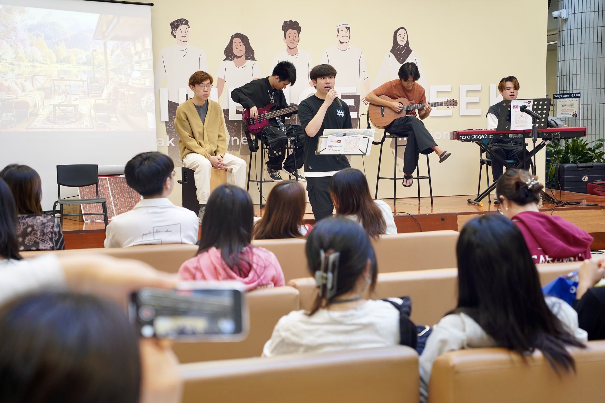 Students were collecting caring packs with relaxing goodies and a tips card.